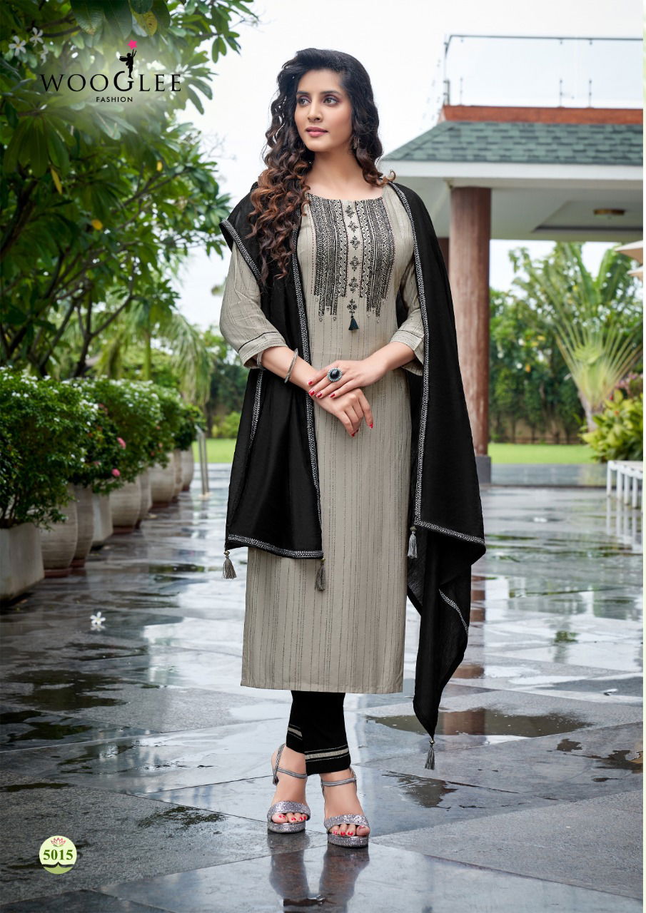 Wooglee Destiny 2 Festive Wear Heavy Fancy Viscose Weaving With Lurex Kurti With Botton And Dupatta